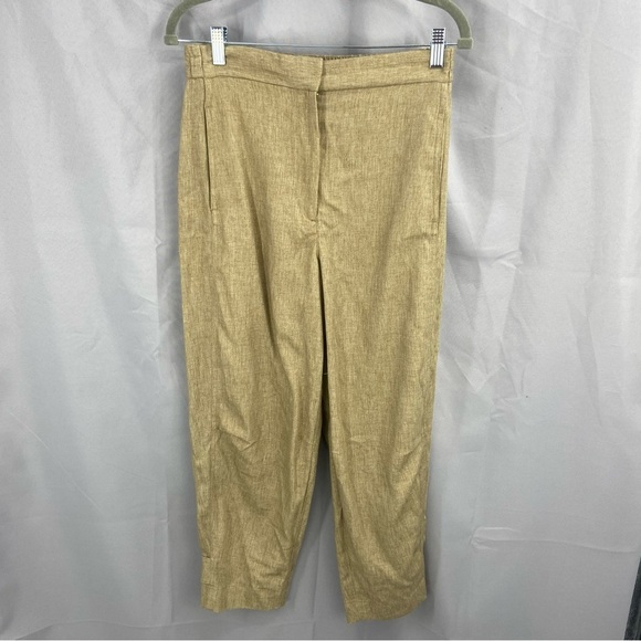 NWT Zara High Rise Linen Blend Cropped Pants Size Small - Picture 1 of 6